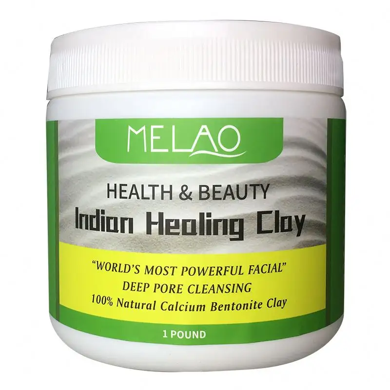 Melao Private Label Custom Logo 100% Natuurlijke Calcium Bentoniet Klei En Indische Helende Klei Gezichtsmasker