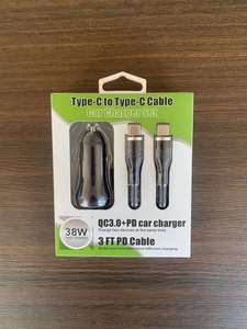 38w USB a +C Ports Car Phone <strong>Charger</strong> with Type-c Cable c to c Set QC3.0+pd 20w Fast <strong>Charger</strong> for Phone - Product Image 2
