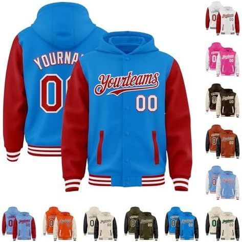 Electric Blue and Redred White Letters
