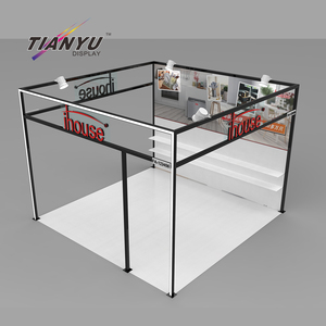 方形轮廓发光二极管照明显示器铝辛诺系统贸易展零售商店展位展台设计带屋顶 - Product Image 2