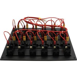 6 Gang Car Boat LED Rocker Switch Control Panel Boat Switch Panel Electrical Water Resistant Switch Panel 12 <strong>Way</strong> (Fused) - Product Image 3