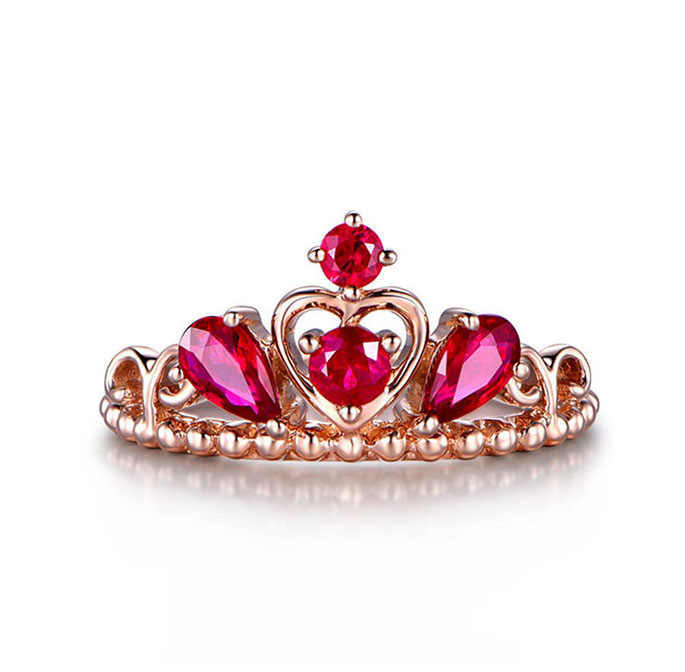 Wholesale Premium Fancy 925 Sterling Silver Tiara Crown Diamond Rings for Women