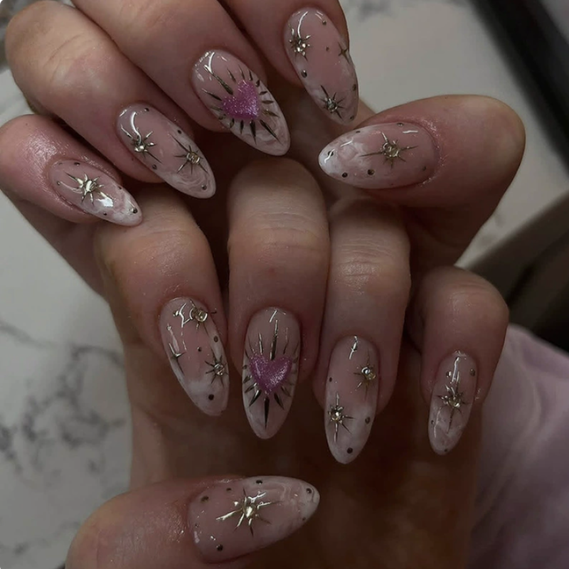 Pink Heart French-style