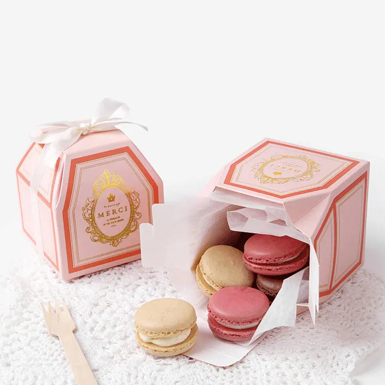 Scatola di Macaron di carta d'imballaggio del biscotto dolce del contenitore di imballaggio del Macaron del biscotto dell'alimento del regalo di stampa su misura