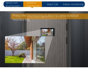 Grabación de video HD Sistema de timbre de intercomunicación visual con cable con control de acceso al hogar Teléfono de puerta de seguridad con pantalla táctil de 7 pulgadas - Product Image 4