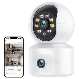 Zweiobjektive 2K Indoor-Pan-Tilt-Kameras für Heimsicherheit 2,4 GHz Haustier-Hunde-Kamera mit Tuya App WLAN Babykamera-Monitor