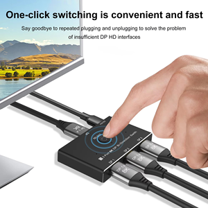 Displayport Switch 8K30Hz Display Port Switch 3 Entrada 1 Salida Displayport Switcher DP 1,4 Switcher Compatible con televisores