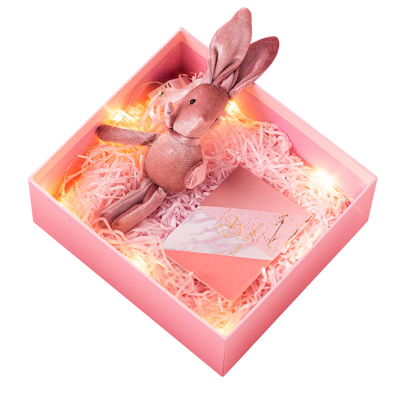 Beautiful design pink small gift plush doll packaging <strong>box</strong> heaven and earth cover Valentine's Day gift <strong>box</strong> hat gift boxes - Product Image 3