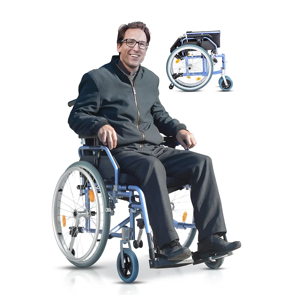 Medical Silver Sport-Klappbarer Transport-Rollstuhl mit vollen Armen und abnehmbarer Swing-Away-Fußstütze gebrauchter Rollstuhl zum Verkauf