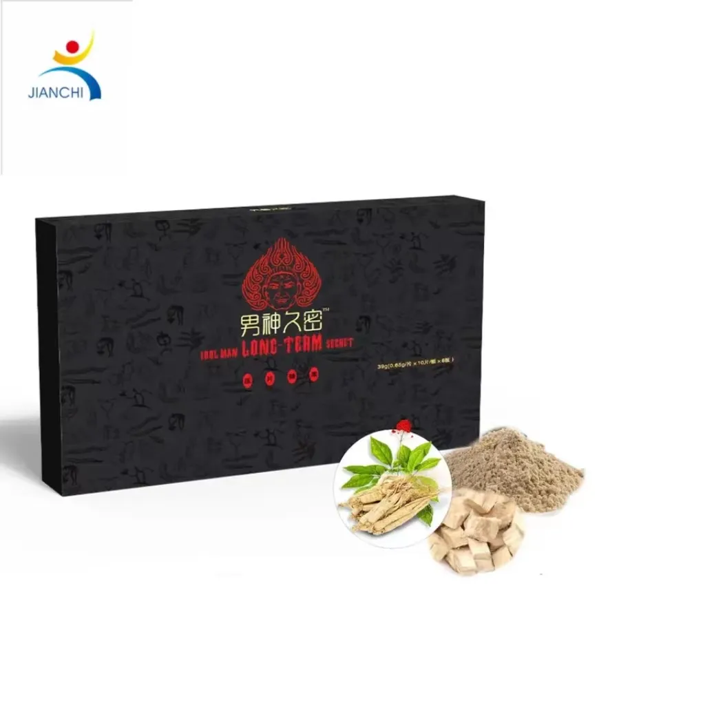 ODM personalizado ginseng maca como os principais ingredientes para aquecer o rim aumentar a pressão da energia do corpo tablet doce 60 comprimidos/caixa