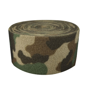 Custom Camouflage soft wide <strong>elastic</strong> 25mm self adhesive fastener nylon <strong>hook</strong> <strong>and</strong> <strong>loop</strong> roll fabric webbing strap tape - Product Image 5