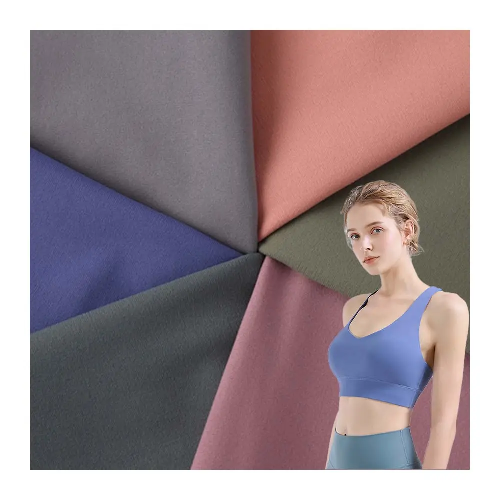 70 poliamida 30 elastano tela cepillada Lycra Spandex Nylon 2 vías tela de compresión para ropa deportiva