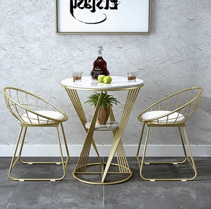 Juego de mesa auxiliar de mármol blanco moderno Base de hierro dorado Mesas de centro laterales de madera movibles anidadas con espejo para muebles para el hogar - Product Image 2
