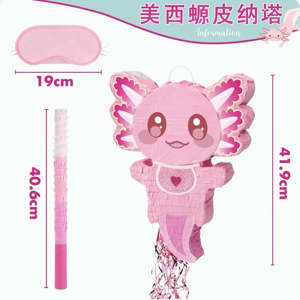 Axolotl pinata-deux façons de jouer au bâton