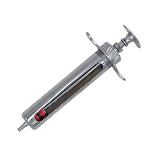 Inyector de Metal de 10ml para uso veterinario, jeringa de Metal ajustable, inyección de vacuno para animales con tubo de cristal, 10ml - Product Image 4