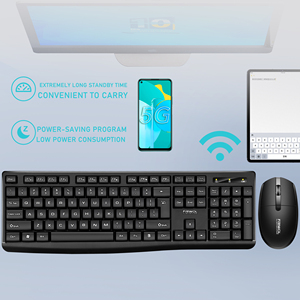 Combo de teclado y ratón inalámbricos clásicos de tamaño completo, conjunto de 104 teclas para uso en oficina, productos de idiomas globales personalizados en stock - Product Image 2