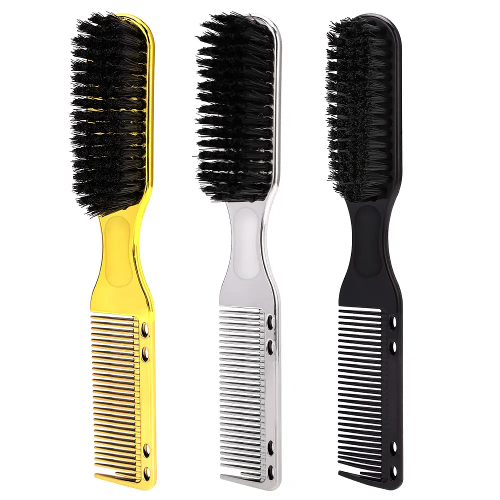 Professionnel barbier coiffure doux cheveux nettoyage brosse cou plumeau cheveux cassés enlever peigne hommes barbe brosse