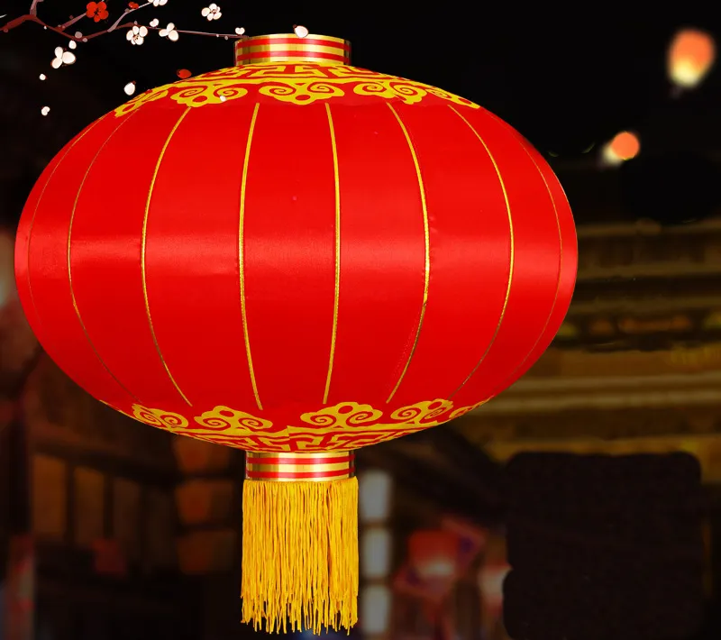 Decorazioni per la casa lanterne da parete lanterne di seta decorazione di nuovo anno cinese appesa all'aperto serigrafia di seta rossa