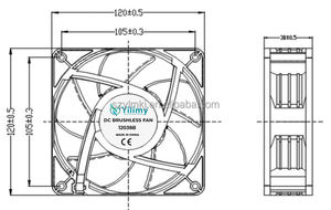 12038A Factory Custom 12V 24V High Flow 12038 DC Axial Cooling Fan Low Noise DC Axial Cooling Fan - Product Image 5
