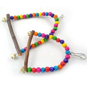 Toptan 10cm 15cm 20cm renkli boncuklu komik pet kuş chew oyuncaklar papağan perches standı