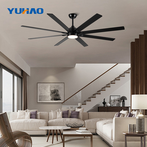 Dekoratif 62 inç led tavan vantilatörü ışık ile 8 siyah ABS bıçakları 3 renk akıllı kontrol ile LED aydınlatma dim tavan vantilatörü - Product Image 5