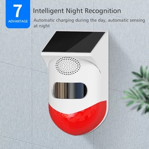 Glomarket Tuya חכם Wifi חיצוני שמש אינפרא אדום אזעקת סירנה אינטליגנטית לילה זיהוי עמיד למים אבטחת מערכות אזעקה