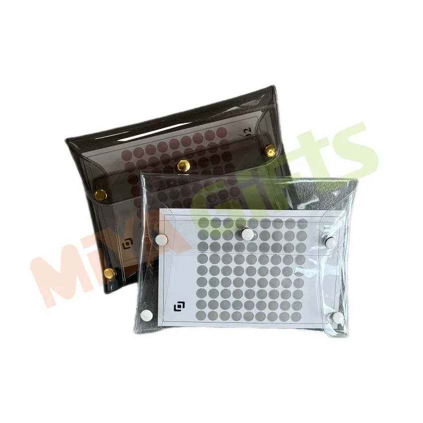 Aangepaste Eenvoudige Goedkope Mini Kleine A5a6a7 Doorzichtige Transparante Vinyl Zachte Pvc Pouch Planner Case Organizer Drukknop
