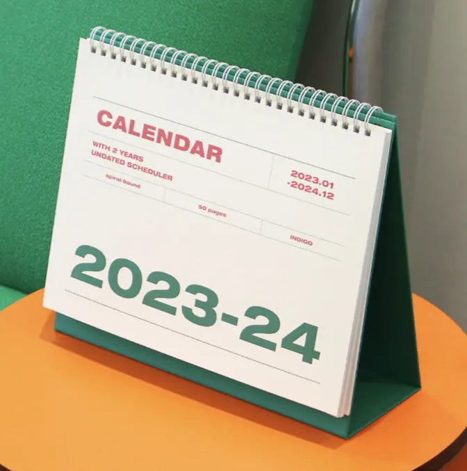 Gepersonaliseerde Luxe Kartonnen Papieren Tafel Bureau Dagelijkse Kalender Printstandaard Kalenderprint Op Aanvraag
