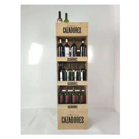 Expositor de madera apilable para vino, estante para vino, estante para vino