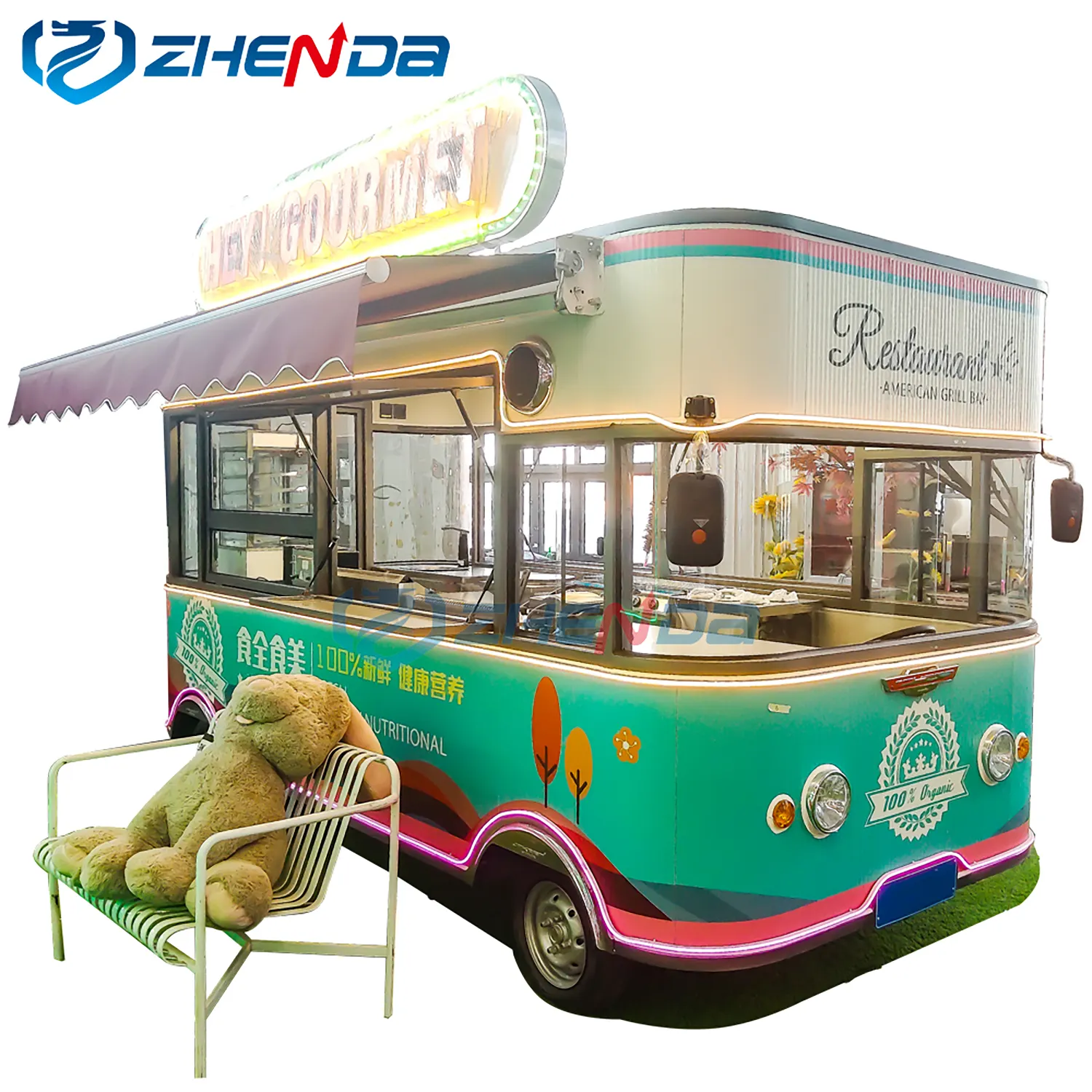 Benutzer definierte gut aussehende mobile Lebensmittel wagen kann elektrisch und schlepp bar Cold Dining Truck Nachmittags tee Auto Hot Dog Fast Food Bus sein