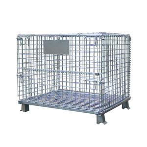 Wire Mesh <strong>Container</strong> <strong>Loading</strong> Capacity 500KG Collapse <strong>Container</strong> Movable Warehouse Storage Cage - Product Image 1