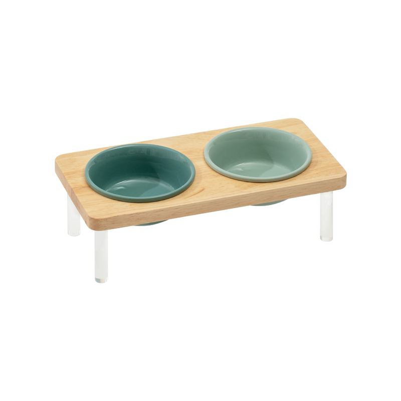 Double Bowls( Green/Light Green)+Stand
