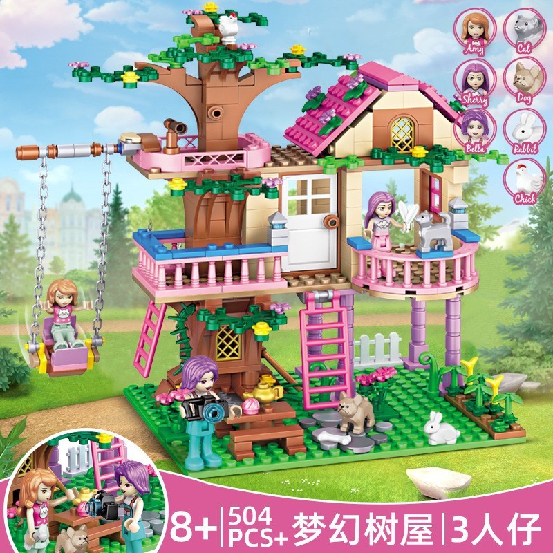 7652 cabane dans les arbres de rêve, coffret cadeau de 504 pièces