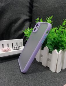 เคสโทรศัพท์มือถือ PC โปร่งแสงผิวด้านระดับพรีเมียม2022,เคสพร้อมปุ่มสีตัดกันสำหรับ Apple iPhone 11 Pro Max XS XR X 9 8 Plus 7 SE - Product Image 4