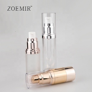 15ml 30ml 50ml <strong>Deluxe</strong> Gold Silver Airless Pump Bottle with Custom Logo Printing for Essential <strong>Oils</strong> Serums Skin Care Products - Product Image 1
