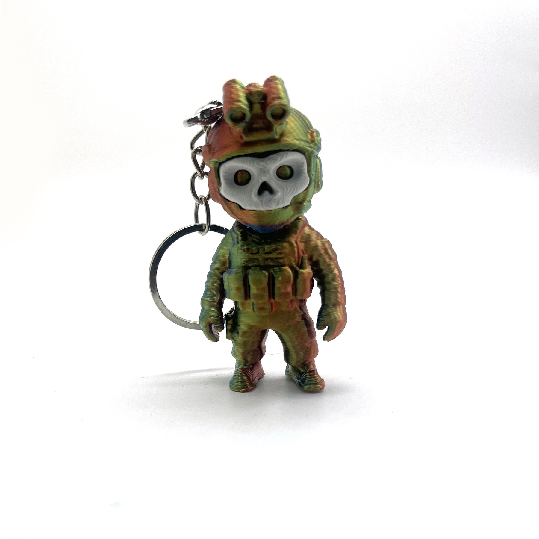 porte-clés figurine militaire rouge-bleu-or