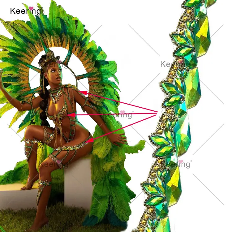 Kefairy AB – garniture de maillot de bain en résine en forme de fleur, à fixer à chaud, Costume de carnaval, à repasser sur strass, WRPB-186