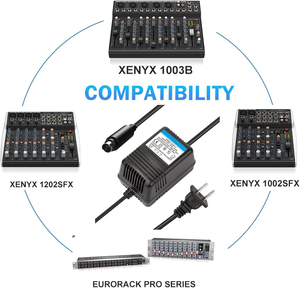 18V 350ma Mixer Console <strong>Power</strong> Supply AC <strong>Adapter</strong> 3-Pin Connector 110V <strong>Input</strong> US Plug 16W Plug DC <strong>Output</strong> Type