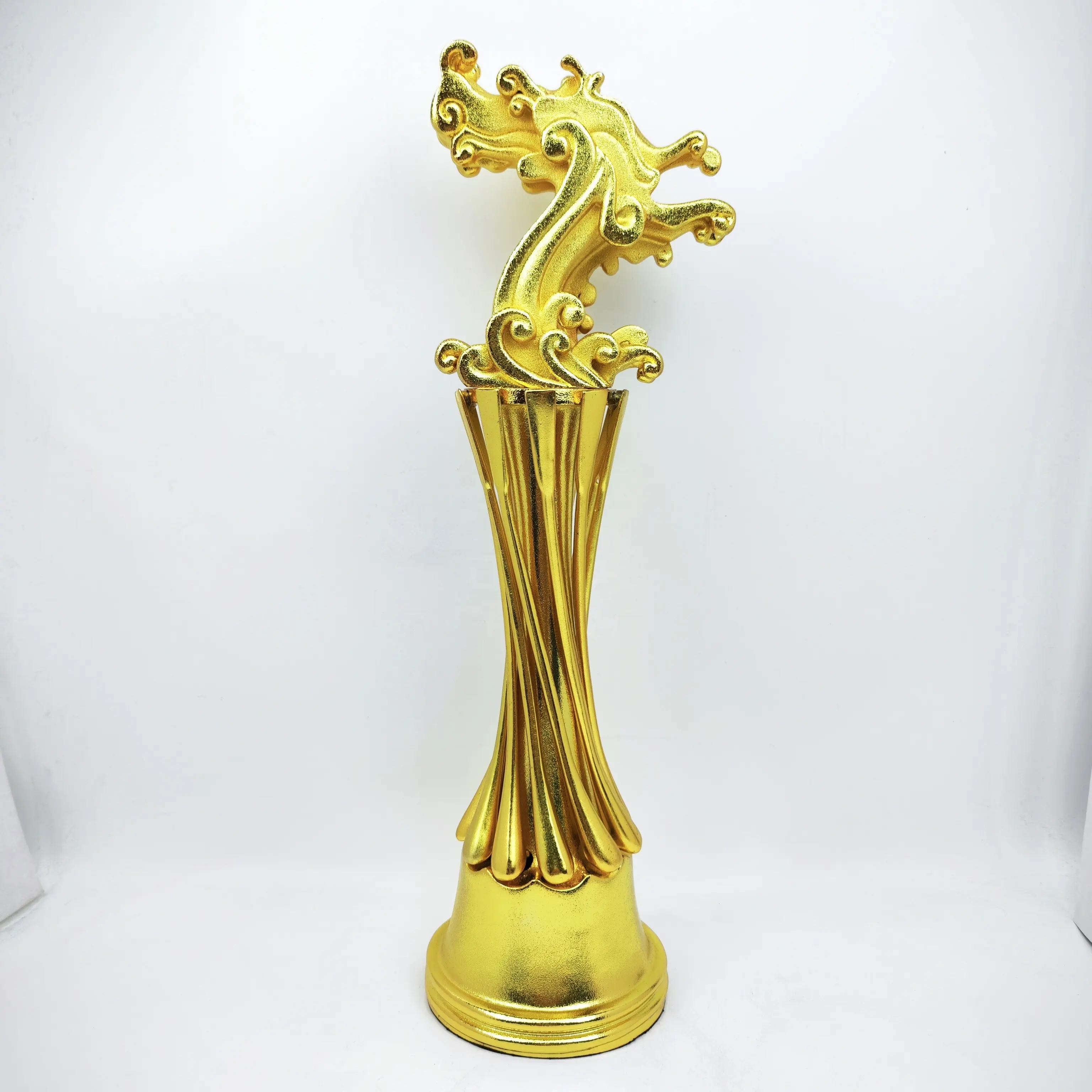 2024 novo design de metal artesanato dragão barco festival prêmio troféu madeira personalizado cabeça do dragão troféu copo escultura