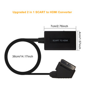 Adaptador Scart a Hdmi 1,3 1080P/720P, convertidor de audio y video con cable de alimentación Micro USB Cable convertidor Scart a Hdmi para VHS VCR