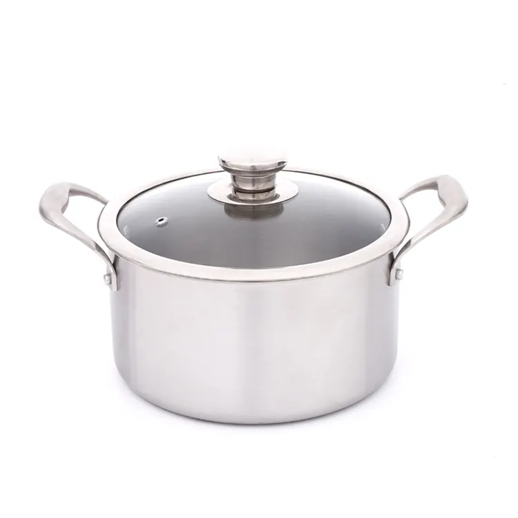 Cheap price 11" 3 layers food stainless steel casserole with lid noodle stock pot