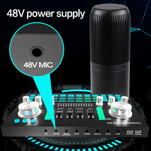 Tarjeta de sonido de interfaz de audio profesional A2 de 12 horas con cambiador de voz USB de 48V y 3,5mm para transmisión en vivo y grabación de Youtube - Product Image 4