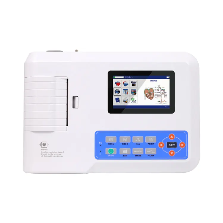 Contec ecg300g equipamentos médicos portáteis, equipamentos médicos de 3 canais icu ecg/ekg eletrocardiografia