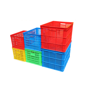 LIKU Nest Stack Cesta de plástico ventilada Caja de frutas y verduras Caja de almacenamiento de volumen de negocios de transporte con diseño de malla