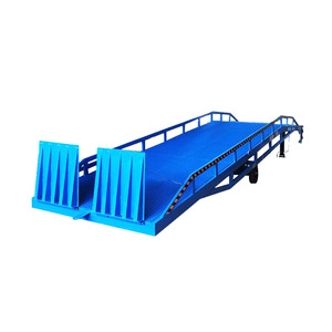 Container Entlade plattform Gabelstapler Container Rampe Lager Logistik Handling 8 t 10t hydraulische Lade brücke