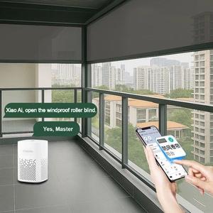 Hiện đại điện Con lăn Rèm tre thông minh có thể điều chỉnh phân vùng dù để che nắng Windproof rèm cửa chớp màn UV/Heat-proof - Product Image 3