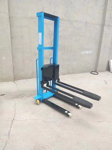 HUGO Portable Mini Self Load Hand <strong>Push</strong> Forklift Seri Pallet <strong>Stacker</strong> Lift Electr Self Loading <strong>Stacker</strong> - Product Image 5