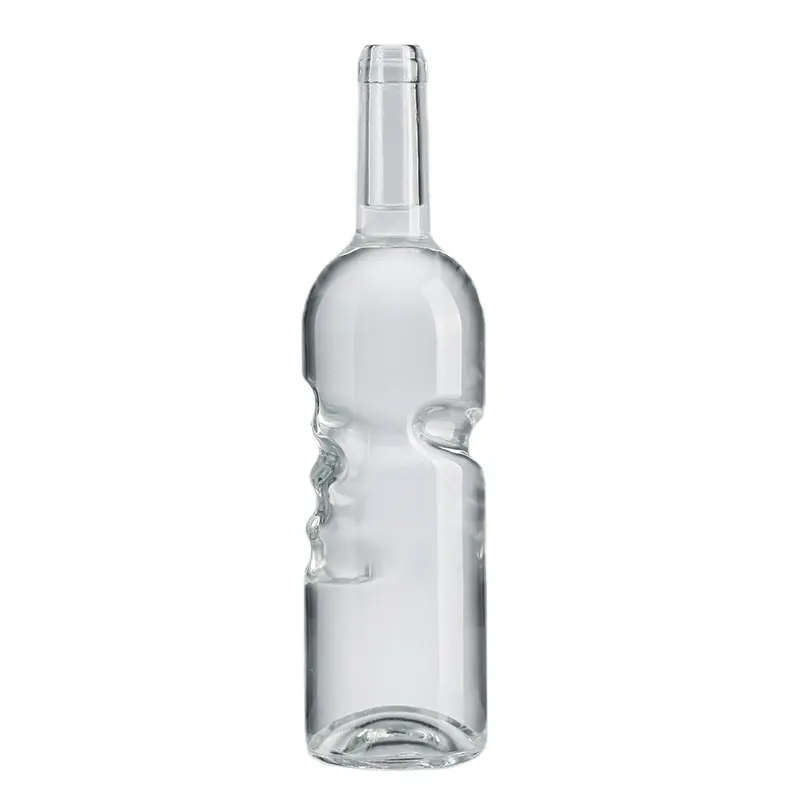 750มิลลิลิตรการออกแบบสร้างสรรค์คอยาวมือรุ่นไวน์วอดก้าขวดแก้วเหล้าที่มีหมวก