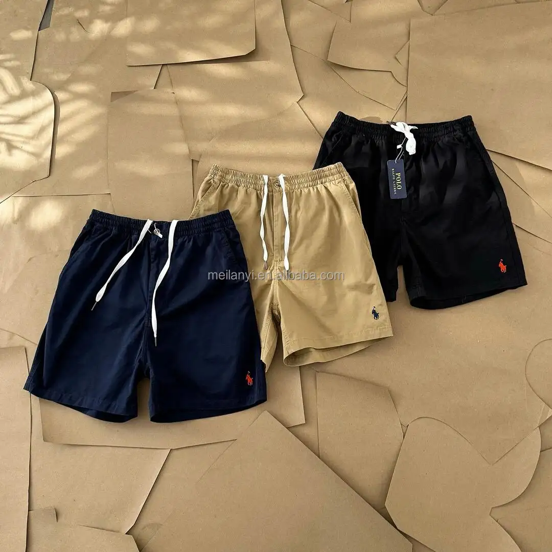 Summer Men's Business Casual Shorts Mid Waist Straight Quarter Beach Pants Solid Color New High Quality Men's Shorts