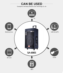 Altavoces de audio de escenario profesional para exteriores, alta potencia, serie de 8/12/15/18 pulgadas, con USB/SD/FM/BT/pantalla digital/control remoto - Product Image 4